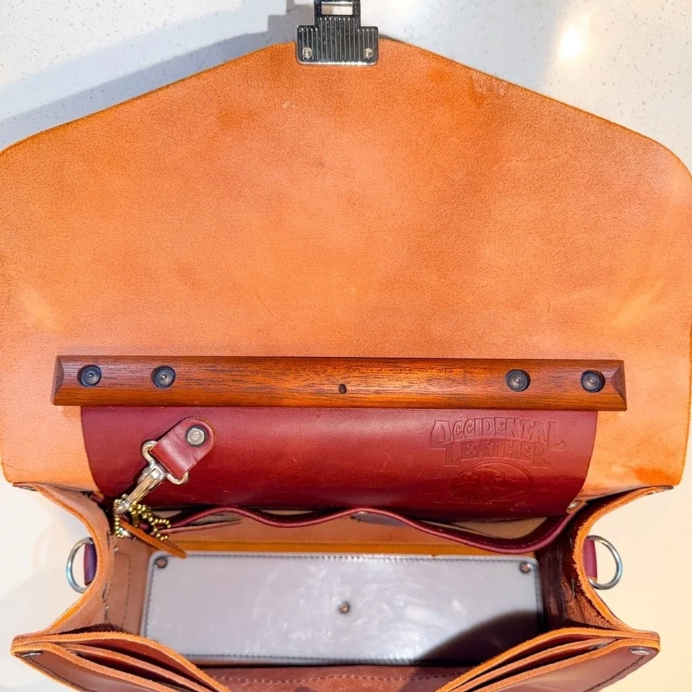 Occidental Leather Walkabout Briefcase Set Rare USA Made Tool Bag Phone Holster